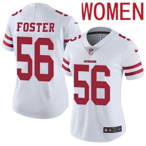Women San Francisco 49ers #56 Reuben Foster Nike White Vapor Limited NFL Jersey->women nfl jersey->Women Jersey